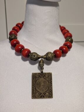 Artisan Made Metal And Bead Choker